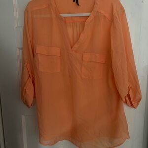 Women's Sheer Orange Blouse